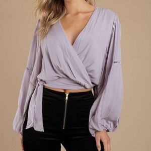 Free People Dream Girl Wrap Blouse lavender